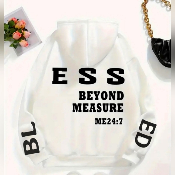 NWT OVERSIZED HOODIE PLUS SIZES "Blessed beyond measure" - Picture 6 of 9